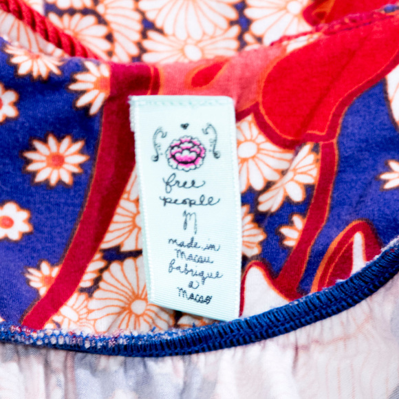 Red Free People floral spaghetti strap dress - Picture 3 of 5